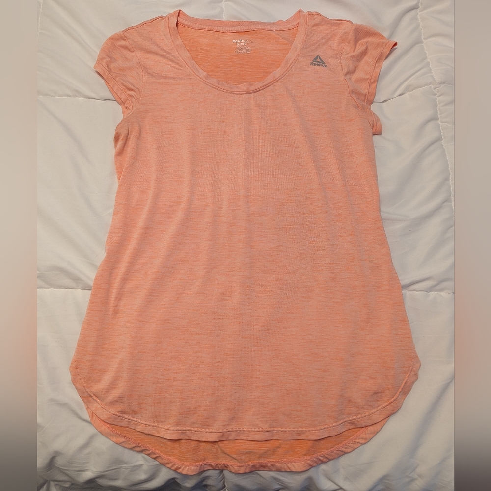 Reebok Peach Short Sleeve Scoop Neck Performance Tee